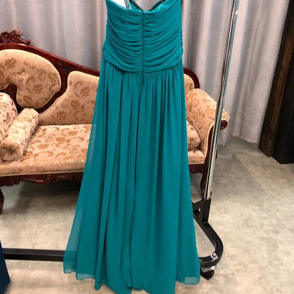 Dessy Strapless Grecian Bridesmaid Chiffon Dress - Picture 10 of 10